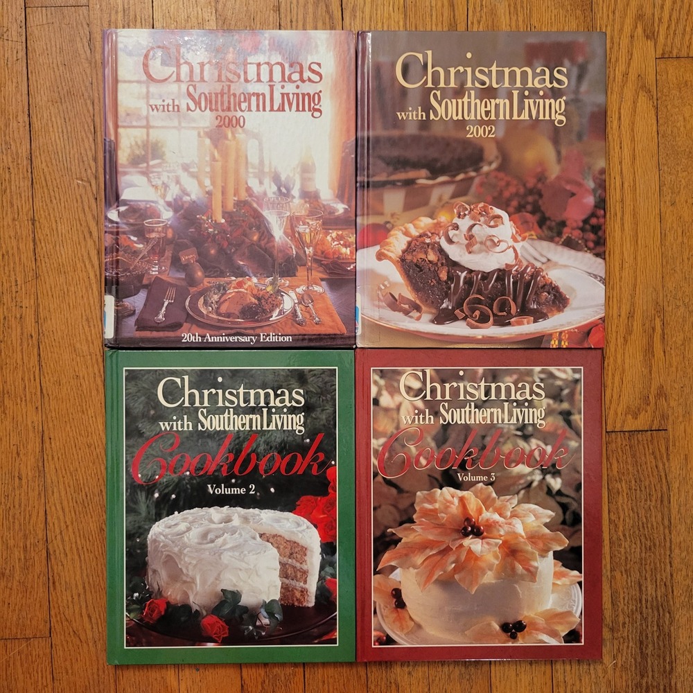 4 Southern Living Cookbook Set Multicolor Holiday Decor CHRISTMAS Gift HC